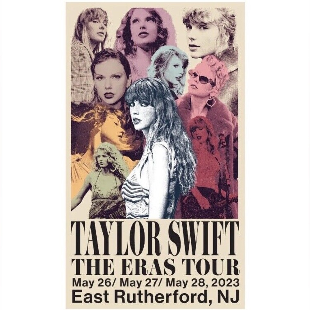Taylor Swift Eras Tour Poster: East Rutherford, NJ MetLife Stadium 2023